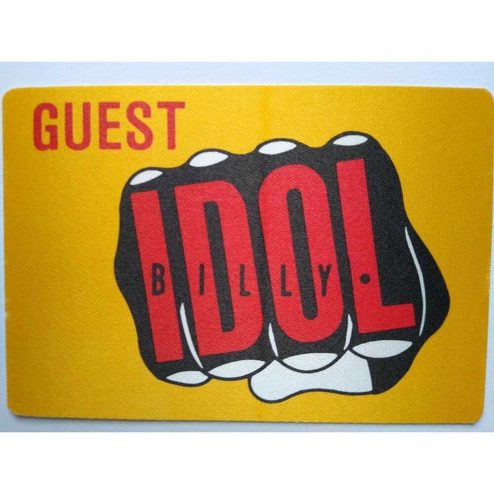 Billy Idol Backstage Pass Original 1986 Concert New Wave Whiplash Smile Yellow